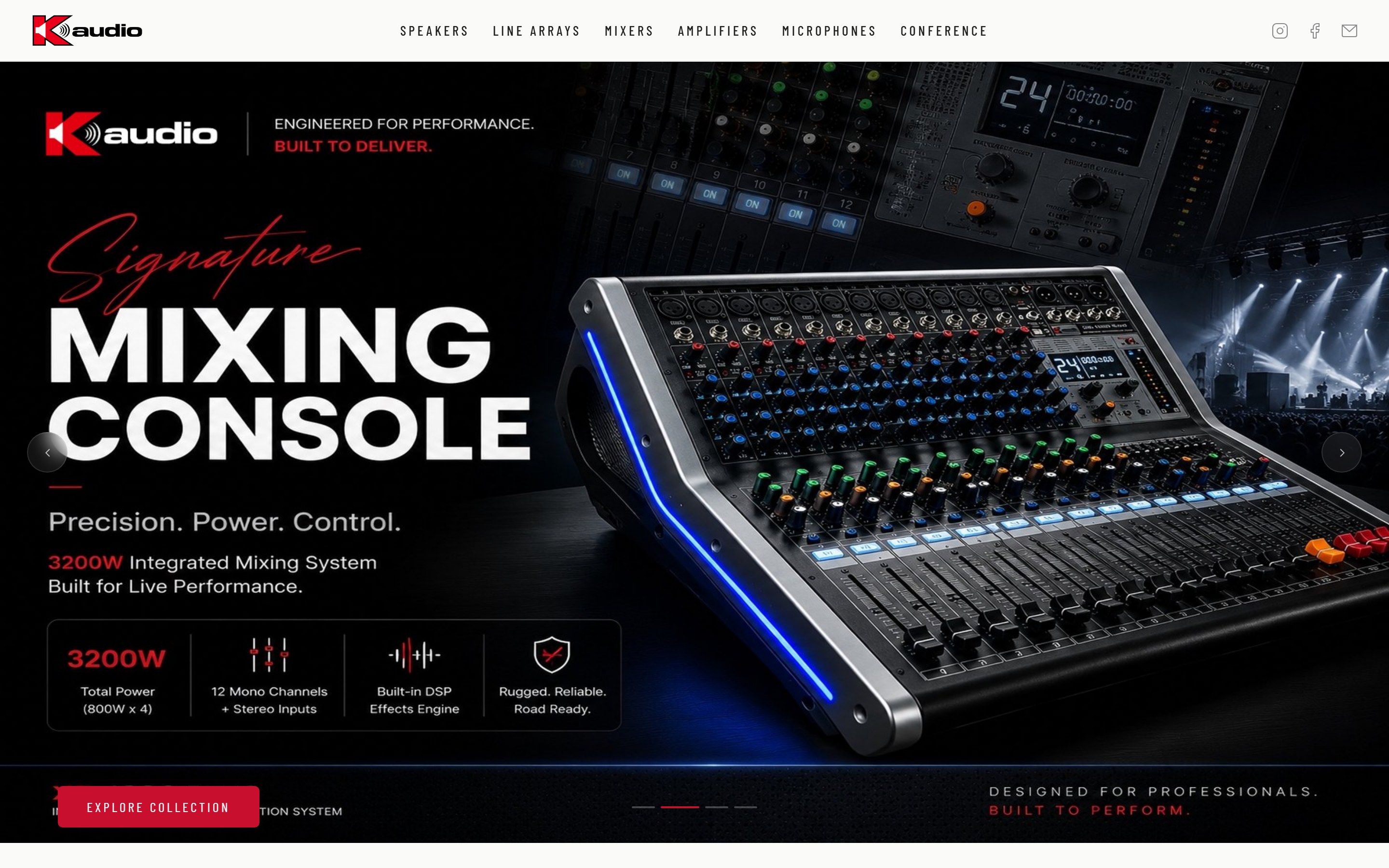 KAudio website homepage